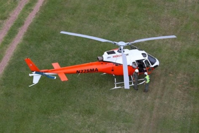 Mercy Air Helicopter at Bagdad Centre